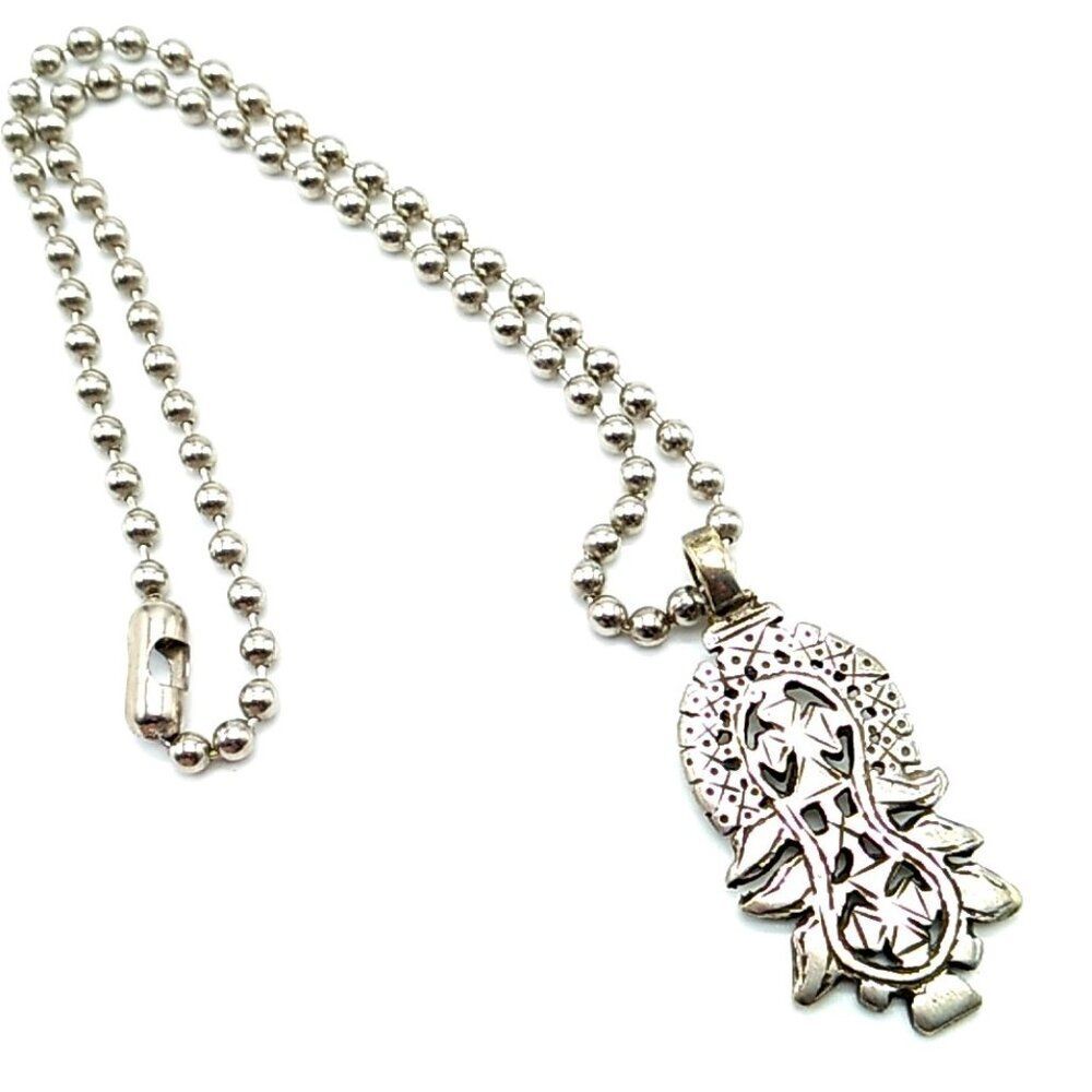 Men's Ethiopian Coptic Cross Pendant Necklace Ball Chain 18"